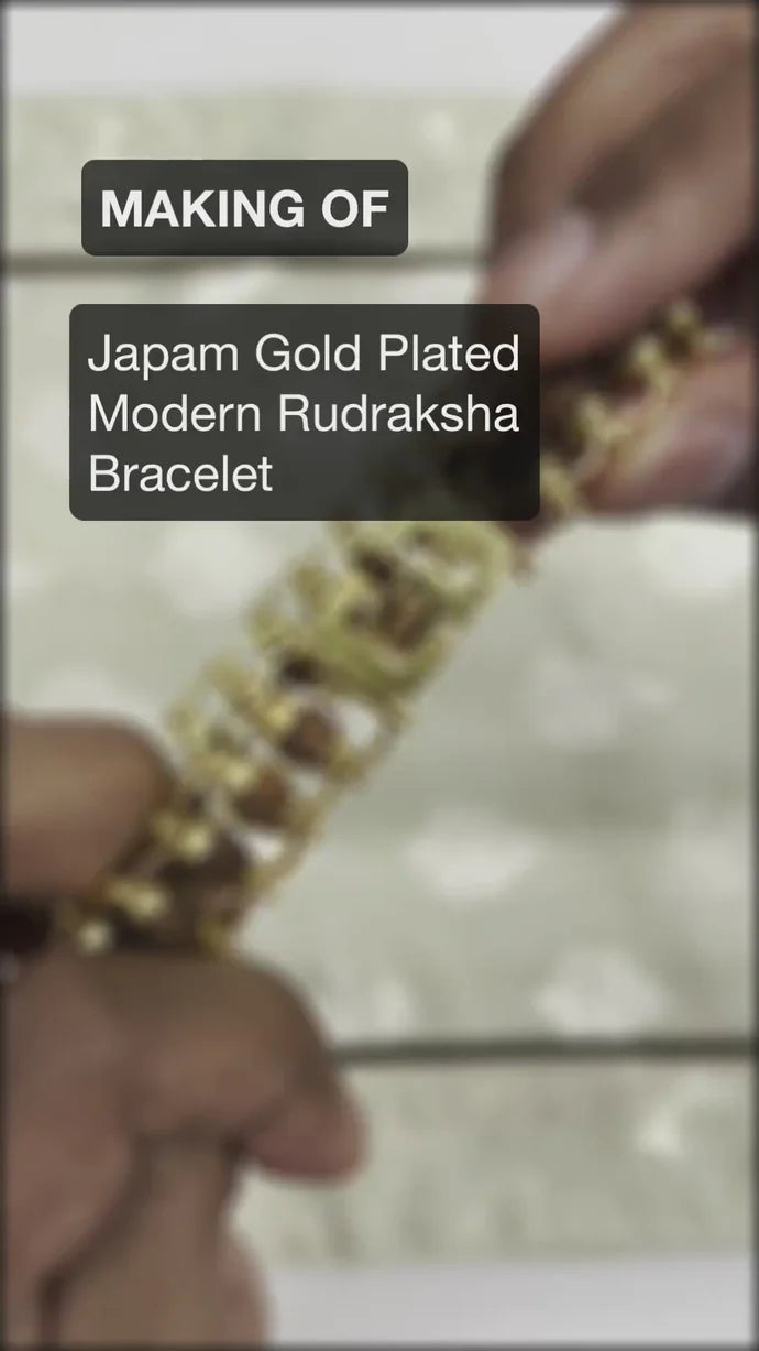 Gold Plated Modern Rudraksha Bracelet